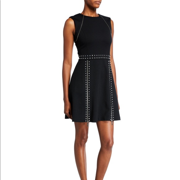 Michael Kors Studded Black Mini Dress, Size XXS - Picture 2 of 5